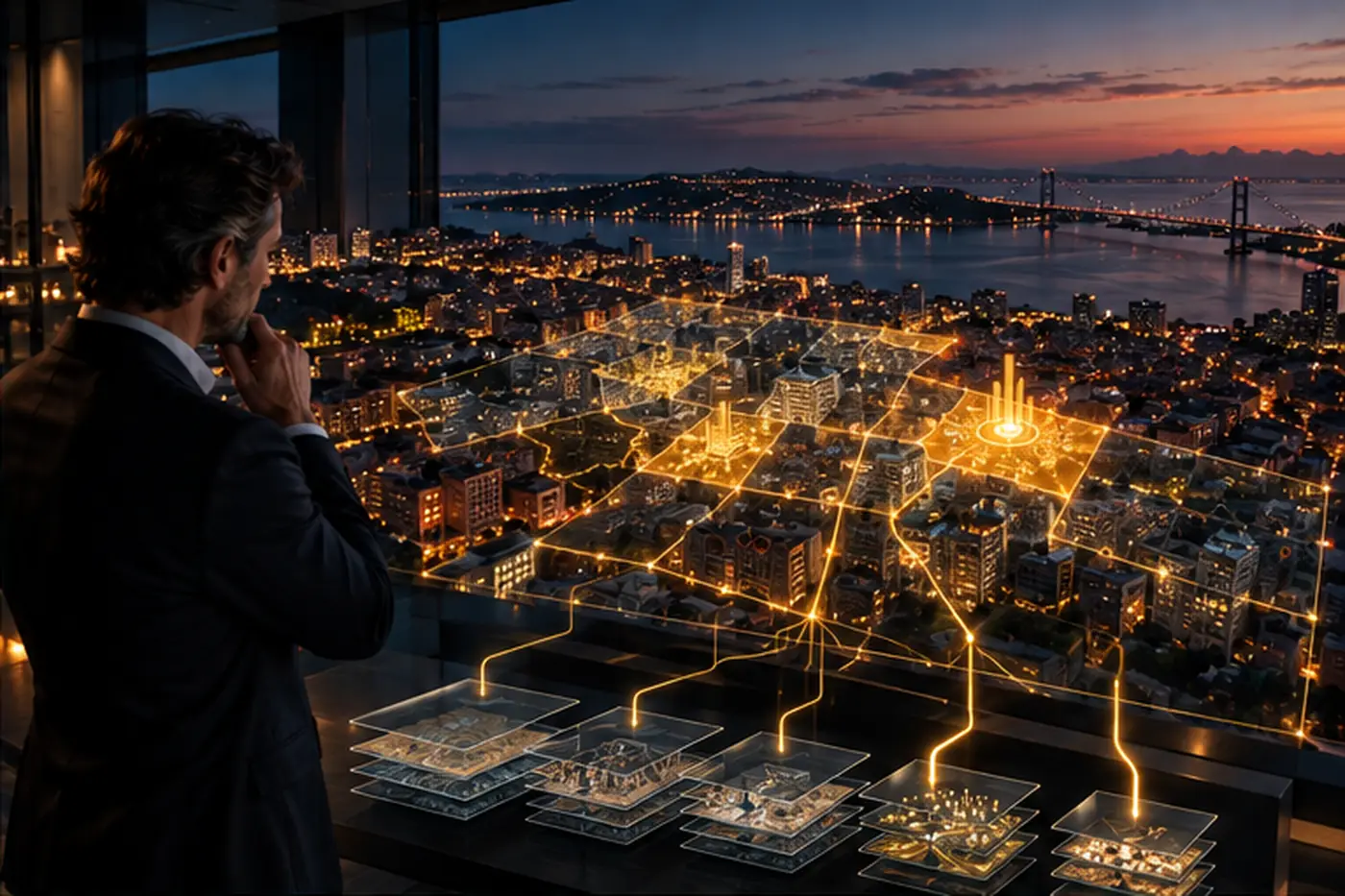 Marktzonen einer Stadt mit unterschiedlichem Rating